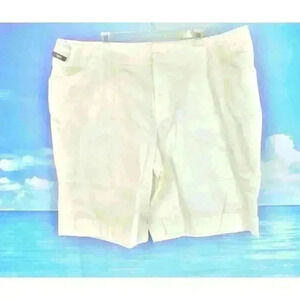 NWT MASSIO Womans WHITE Cuff Hem STRETCH Cotton Blend PLUS SIZE 24w XXXL 3x